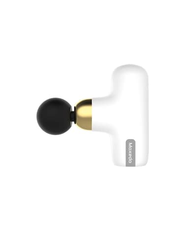 Moxedo Multi-function Muscle Massager Portable Cordless Handheld Percussion Gun Deep Tissue Massager with 4 Interchangeable Massage Heads (White)