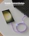 Moxedo CavoX Pro USB-A to USB-C Silicone Cable 3.0A Fast Charge and Data Sync Compatible for Galaxy S21, S20, S10, Note 10/9, A51, A11, Switch, Pixel, LG &amp; more (Purple, 1.2m)