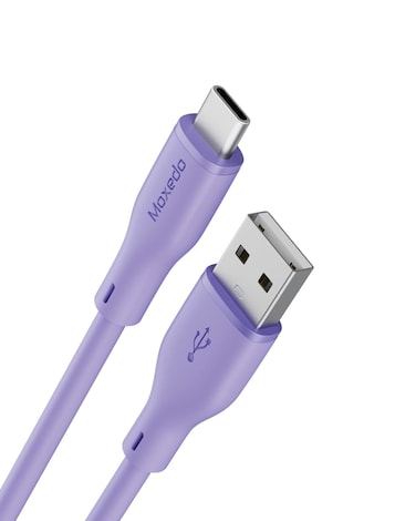 Moxedo CavoX Pro USB-A to USB-C Silicone Cable 3.0A Fast Charge and Data Sync Compatible for Galaxy S21, S20, S10, Note 10/9, A51, A11, Switch, Pixel, LG &amp; more (Purple, 1.2m)