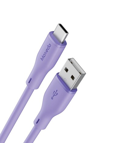 Moxedo CavoX Pro USB-A to USB-C Silicone Cable 3.0A Fast Charge and Data Sync Compatible for Galaxy S21, S20, S10, Note 10/9, A51, A11, Switch, Pixel, LG &amp; more (Purple, 2m)