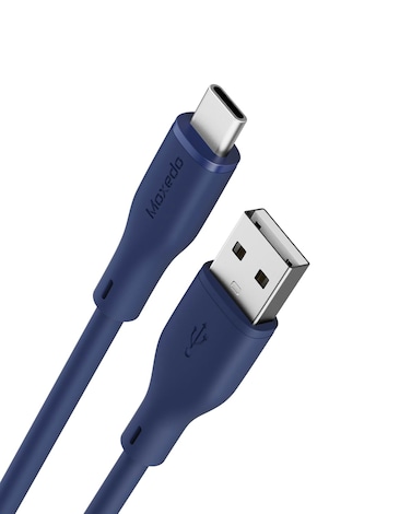 Moxedo CavoX Pro USB-A to USB-C Silicone Cable 3.0A Fast Charge and Data Sync Compatible for Galaxy S21, S20, S10, Note 10/9, A51, A11, Switch, Pixel, LG &amp; more (Blue, 2m)