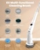 Moxedo 8 in 1 Electric Cleaning Brush Cordless Handheld Spin Scrubber Detachable Telescopic Handle with 8 Replaceable Brush Heads for Bathtub, Wall, Tile, Toilet, Window and Sink