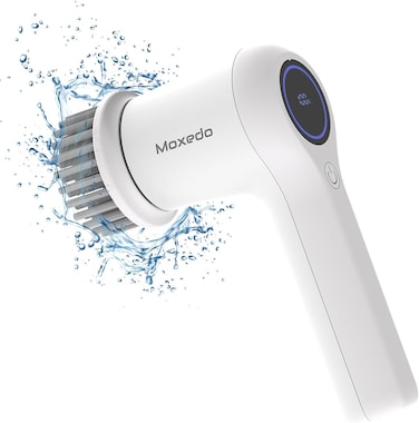 Moxedo 4 IN 1 Electric Cleaning Brush Cordless Handheld Spin Scrubber 2 Adjustable Speed with 4 Replaceable Brush Heads for Bathtub, Wall, Tile, Toilet, Window and Sink