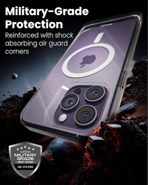 Moxedo Magnetic Protective Case 360 Protection Clear Case Hard PC with Built-in Strong Magnets Compatible with Magnetic Safe Designed for iPhone 14 Pro Max 6.7 inch (White)