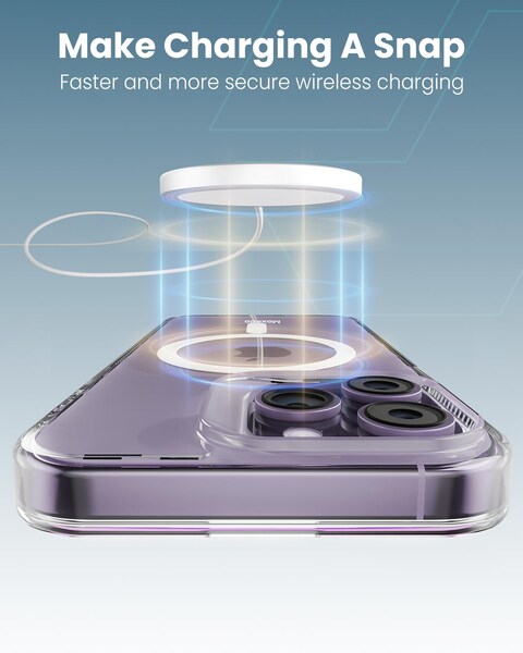 Moxedo Magnetic Protective Case 360 Protection Clear Case Hard PC with Built-in Strong Magnets Compatible with Magnetic Safe Designed for iPhone 14 Pro Max 6.7 inch (White)