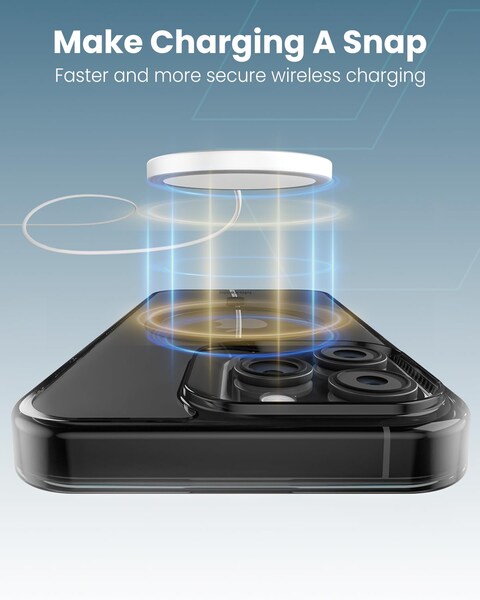 Moxedo Magnetic Protective Case 360 Protection Clear Case Hard PC with Built-in Strong Magnets Compatible with Magnetic Safe Designed for iPhone 14 Pro Max 6.7 inch (Black)