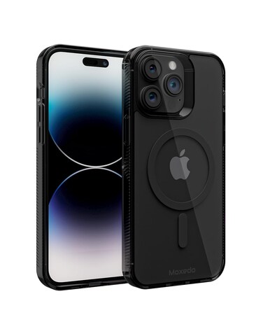 Moxedo Magnetic Protective Case 360 Protection Clear Case Hard PC with Built-in Strong Magnets Compatible with Magnetic Safe Designed for iPhone 14 Pro Max 6.7 inch (Black)