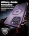 Moxedo Magnetic Protective Case 360 Protection Clear Case Hard PC with Built-in Strong Magnets Compatible with Magnetic Safe Designed for iPhone 14 Pro Max 6.7 inch (Purple)