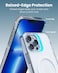Moxedo Magnetic Protective Case 360 Protection Clear Case Hard PC with Built-in Strong Magnets Compatible with Magnetic Safe Designed for iPhone 13 Pro Max 6.7 inch (White)
