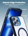 Moxedo Magnetic Protective Case 360 Protection Clear Case Hard PC with Built-in Strong Magnets Compatible with Magnetic Safe Designed for iPhone 13 Pro Max 6.7 inch (Blue)