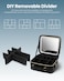 Moxedo 2 in 1 Portable Make-up Bag with Built-in LED Lighting Mirror 3 Color Brightness Make-up Organizer with Adjustable Divider Storage Cosmetic Bag (Black)