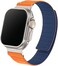 Remson Magnetic Switch- Band Double Side Reversible Silicone Strap for iWatch Series 42-49mm (Orange/Navy Blue)