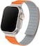 Remson Magnetic Switch- Band Double Side Reversible Silicone Strap for iWatch Series 42-49mm (Orange/Grey)