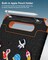 Moxedo Rugged Protective EVA Silicone Kids Case Cover, Shockproof DIY 3D Cartoon Pattern with Pencil Holder, Stand and Handle Grip Compatible for Apple iPad 9.7 inch (Black)