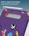Moxedo Rugged Protective EVA Silicone Kids Case Cover, Shockproof DIY 3D Cartoon Pattern with Pencil Holder, Stand and Handle Grip Compatible for Apple iPad 9.7 inch (Purple)