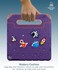 Moxedo Rugged Protective EVA Silicone Kids Case Cover, Shockproof DIY 3D Cartoon Pattern with Pencil Holder, Stand and Handle Grip Compatible for Apple iPad 9.7 inch (Purple)