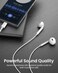 Moxedo Wired Stereo Earphone USB Type-C Connector Earphone with In-Line Remote, Built-in Microphone for iPhone 15/15 Plus/15 Pro/15 Pro Max/S24Ultra/S23/S23 Ultra/S22/S22 Ultra/S21 (White)