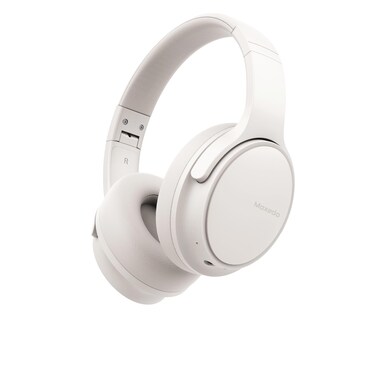 Moxedo Harmoniq Wireless Headphone Dual Powered Bluetooth Version 5.3 Foldable Fast Charging HiFi Stereo Sound, Noise Reduction Microphone, 40 Hours Long Playtime with AI Touch Control (Off-White)