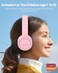 Moxedo Tiny Tunes Wired On-Ear Headphone with In-Line Remote Built-in Microphone Adjustable Foldable Design Stereo Headphone 93dB Compatible for iPad/Phone/Tablet and Other Devices (Pink)