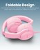 Moxedo Tiny Tunes Wired On-Ear Headphone with In-Line Remote Built-in Microphone Adjustable Foldable Design Stereo Headphone 93dB Compatible for iPad/Phone/Tablet and Other Devices (Pink)