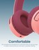 Moxedo Tiny Tunes Wired On-Ear Headphone with In-Line Remote Built-in Microphone Adjustable Foldable Design Stereo Headphone 93dB Compatible for iPad/Phone/Tablet and Other Devices (Red)