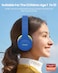 Moxedo Tiny Tunes Wired On-Ear Headphone with In-Line Remote Built-in Microphone Adjustable Foldable Design Stereo Headphone 93dB Compatible for Ipad/Phone/Tablet and Other Devices (Blue)