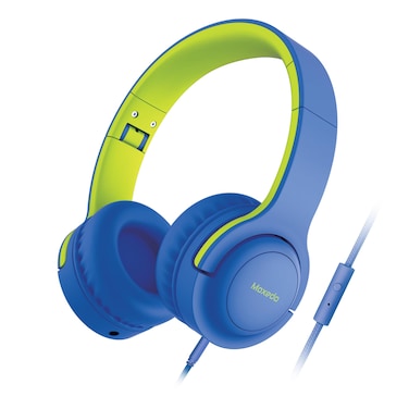 Moxedo Tiny Tunes Wired On-Ear Headphone with In-Line Remote Built-in Microphone Adjustable Foldable Design Stereo Headphone 93dB Compatible for Ipad/Phone/Tablet and Other Devices (Blue)