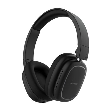 Moxedo Rave Bass Wireless ANC Headphone 42dB Active Noise Cancelling Over-Ear Headphone Dual Powered, 33 Hours Long Playtime with Built-in Microphone (Black)