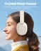 Moxedo Rave Bass Wireless ANC Headphone 42dB Active Noise Cancelling Over-Ear Headphone Dual Powered, 33 Hours Long Playtime with Built-in Microphone (Beige)