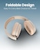 Moxedo Rave Bass Wireless ANC Headphone 42dB Active Noise Cancelling Over-Ear Headphone Dual Powered, 33 Hours Long Playtime with Built-in Microphone (Beige)