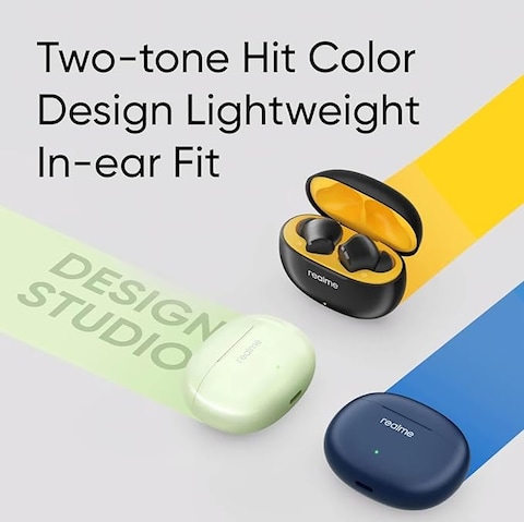 Realme Buds T110 with AI ENC for Calls, Fast Charging Bluetooth Headset (Pop White) - International Version