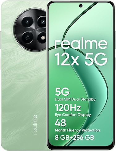 realme 12x 5G Dual SIM 8GB RAM 256GB ROM - Feather Green