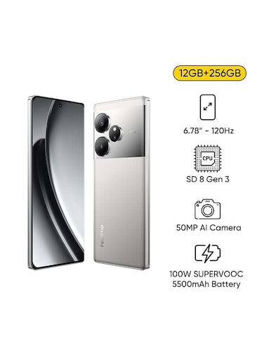 realme GT6 Dual SIM Fluid Silver 12+12GB RAM 256GB 5G - Middle East Version