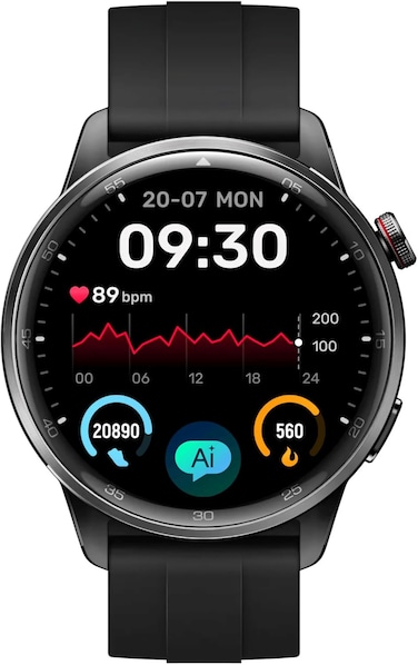 realme Watch S2, 1.43" AMOLED Display, IP68 Dust &amp; Water Resistance, Customisable Watch Faces, AI Customised Health Tracking, Super AI Engine &amp; Upto 20 Days Battery Smartwatch - (Black Band/Black)