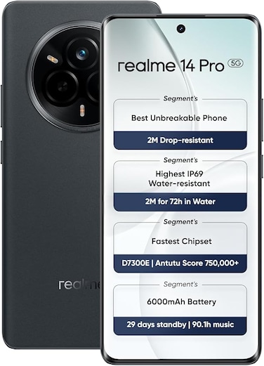 Realme 14 Pro 5G 12GB RAM 256GB ROM Suede Grey -Middle East Version