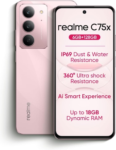 
realme C75X Dual SIM Coral Pink 6GB RAM 128GB 4G - Middle East Version