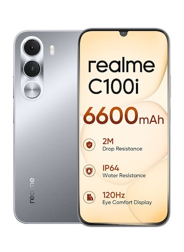 realme C100i Dual Sim, 4GB RAM, 128GB, 4G, Dusk Gray- International Version