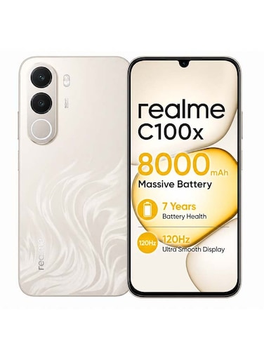 realme C100x Dual Sim, 4GB RAM, 256GB, 4G, Golden Coast- International Version