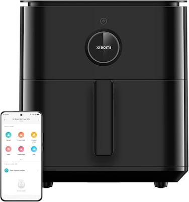 Xiaomi Smart Air Fryer 6.5L Air Fryer, 6.5L, 1800W, 100 Recipes, OLED Display, Adjustable Temperature 40&deg;C - 220&deg;C, Even Cooking 360&deg;, Black, MAF10