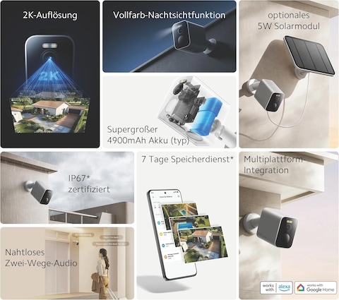 Xiaomi Outdoor Camera BW300, Security Camera, 2K Resolutio, Super-Large Battery, IP67 Dust And Water Resistance, Full-Colour Night Vision, Free Picture Guardian Service