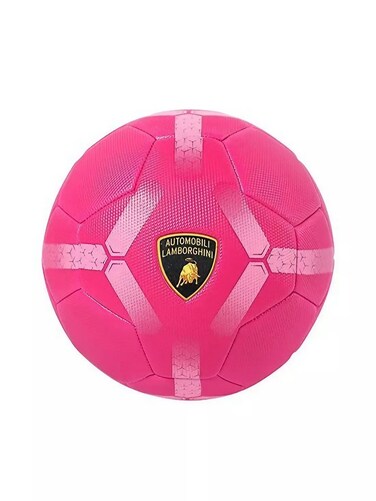 كرة قدم بلاستيكية مخيطة آليًا من من لامبورجيني (المقاس 5، وردي)
