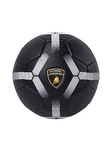 كرة قدم بلاستيكية مخيطة آليًا من من لامبورجيني (المقاس 5، أسود)