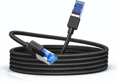 UGREEN Cat 8 Ethernet Cable 20M, 40Gbps High-Speed RJ45 Internet Cable, Braided Double Shielded Ethernet Wire, for office/home/gaming, Compatible with Gaming Switch, PS4, PS5, PC, Router, TV, Xbox