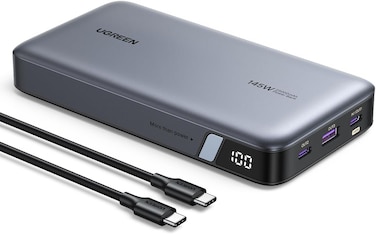 UGREEN Power Bank 145W, 25000mAh Laptop Portable Charger with 3-Port Output USB C Fast Charging, Smart Digital Display Battery Pack for iPhone 16 Series, Samsung S24, MacBook, Dell, iPad, AirPods etc
