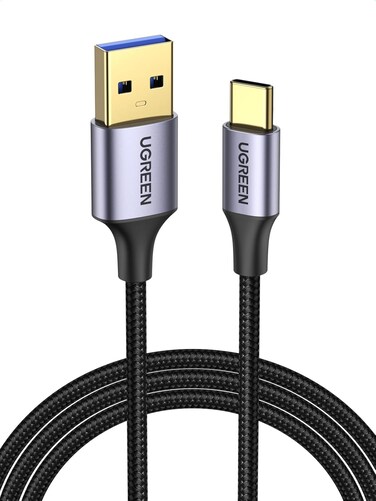 UGREEN USB A to USB C 3.0 Cable 1m, 5Gbps Data Transfer Type C Fast Charging Cable Compatible with Galaxy S25 Ultra,iPhone 17-15, Note 20 Ultra, Huawei P70 Pro, iPad Mini 7/Switch/PS5 Controller