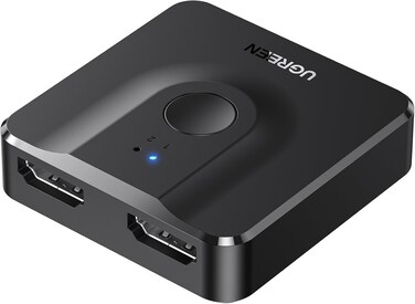 UGREEN 2 IN 1 OUT HDMI Switch, Bi-Directional HDMI Splitter, Easy Switch Selector Support 4K, HDR, 3D, HDCP Compatible for TV Box, PS4, Laptop, PC HDTV Projector, Display Monitor etc