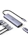 موزع USB-C متعدد الوظائف من UGREEN، 6 في 1، منفذان USB-A 3.2، منفذان USB-C 3.2، منفذ HDMI يدعم دقة 4K بمعدل 60 هرتز، شحن سريع بقدرة 100 واط، لون رمادي فضائي