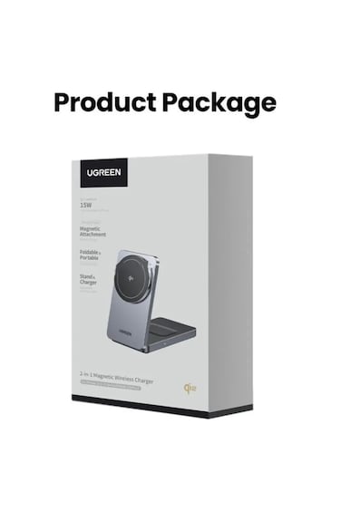 حامل شحن لاسلكي 2 في 1 من UGREEN، أبيض – W706-45057