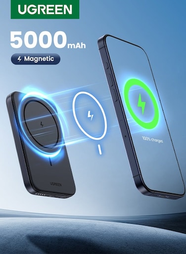 Wireless Power Bank Magnetic MagSafe Wireless Portable Charger Fast Charging Charger PD 15W Wired Charging iPhone MagSafe Charger Battery Pack For iPhone 16 Series Apple Watch S10 Airpods4