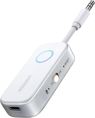 UGREEN Bluetooth Transmitter Receiver 6.0 for Airplane, Car Bluetooth Adapter for Airpods Wireless 3.5mm Aux Dongle for Headphones Earbuds for Car Music Stereo, Airfly, TV, Gym Equipment